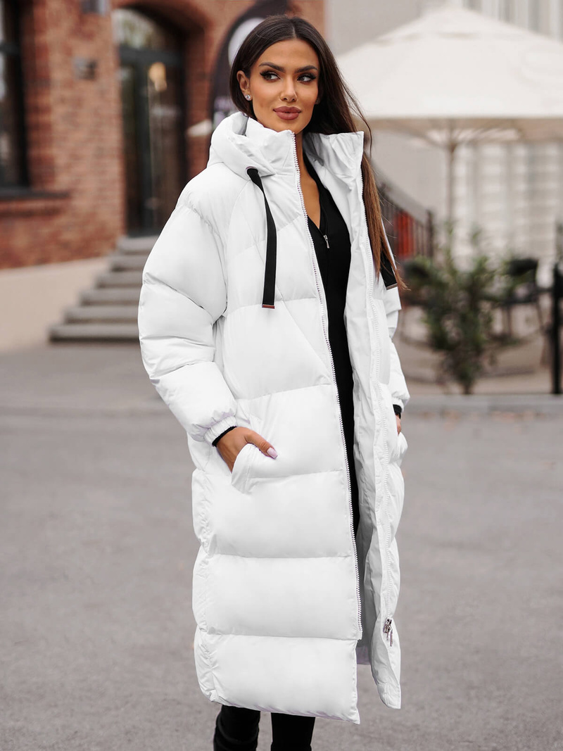 Női téli kabát fehér OZONEE JS/5M3163/281Z