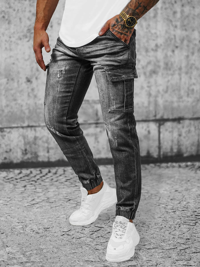 Férfi Nadrág Jogger Fekete OZONEE NB/MP0130N