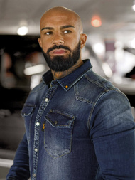 Férfi farmer ing sötét-kék OZONEE O/51410