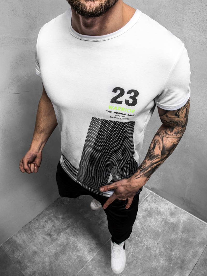 Férfi póló Fehér OZONEE JS/SS10932Z