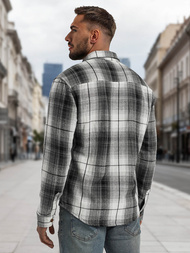 Férfi Ing fekete-fehér OZONEE NB/MC728N/4