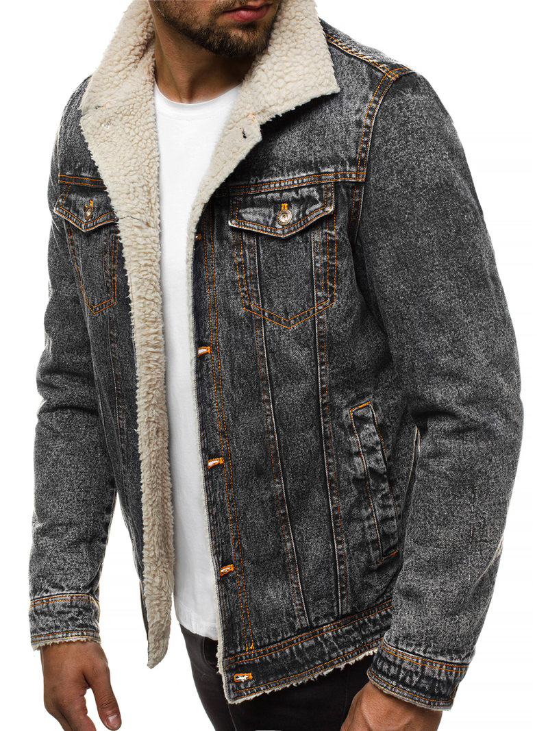 Férfi farmer dzseki grafit OZONEE JB/JP1109