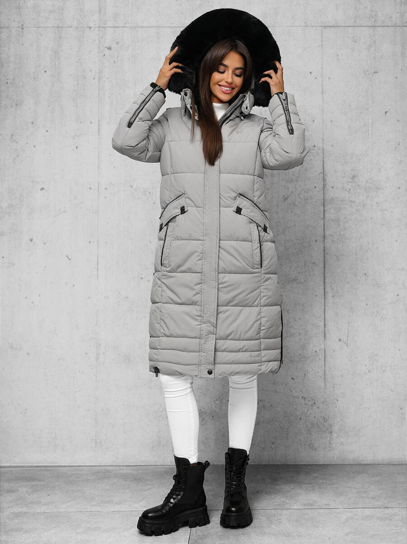 Női téli kabát szürke OZONEE O/W377