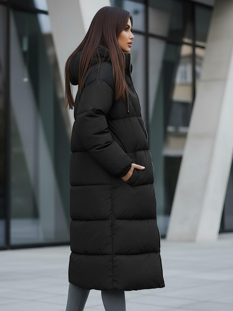 Női téli kabát fekete OZONEE JS/5M3163/392Z