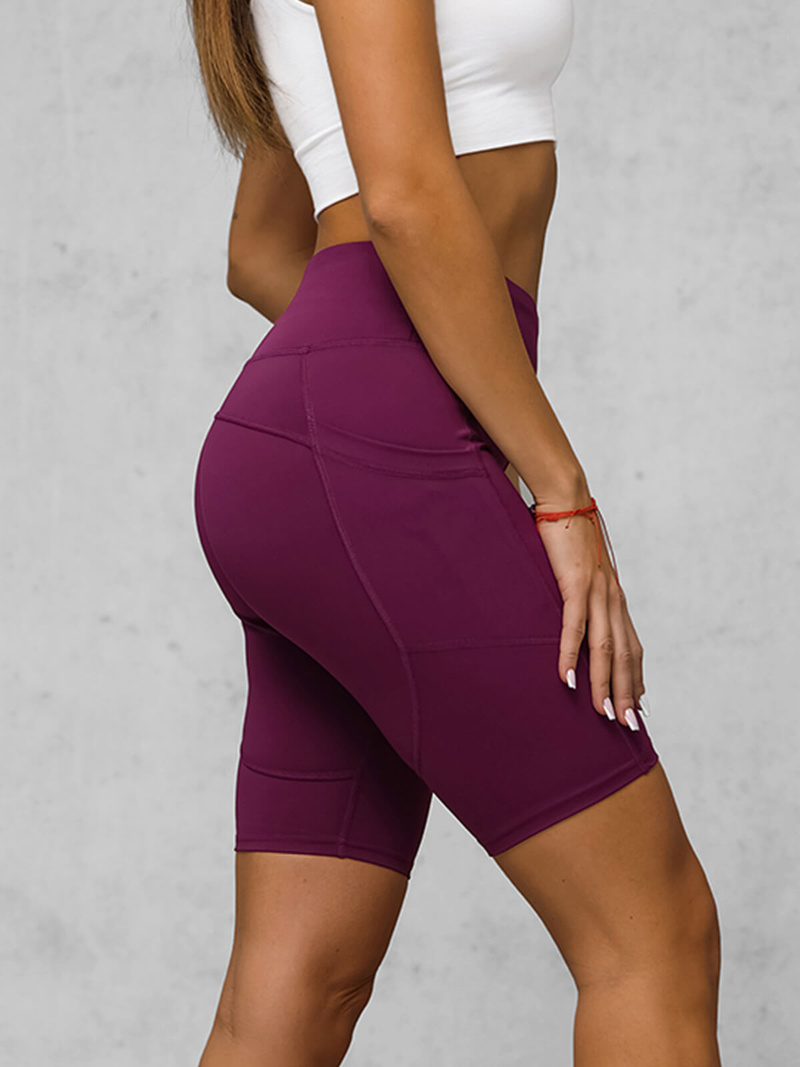 Rövid női leggings burgundia OZONEE JS/XY24003S