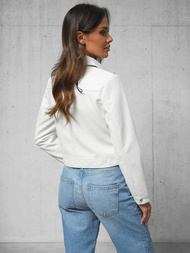 Női Bőrdzseki Fehér OZONEE O/G117