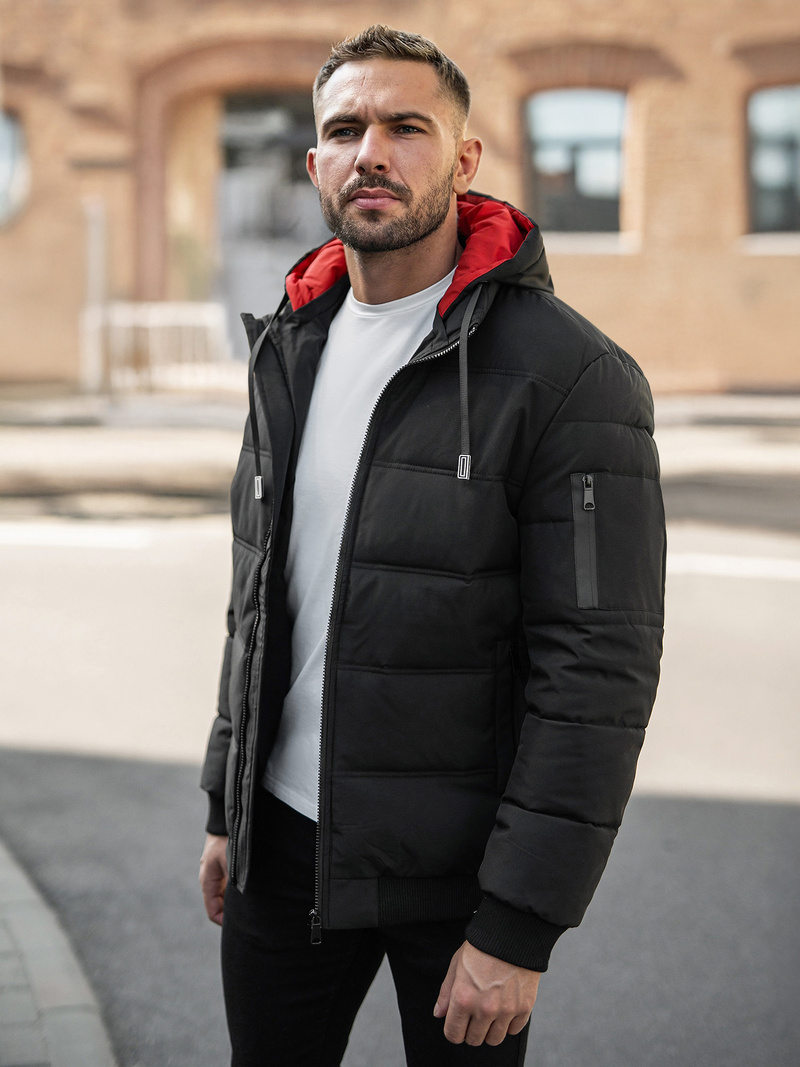 Férfi kabát fekete OZONEE JS/31M5003Z