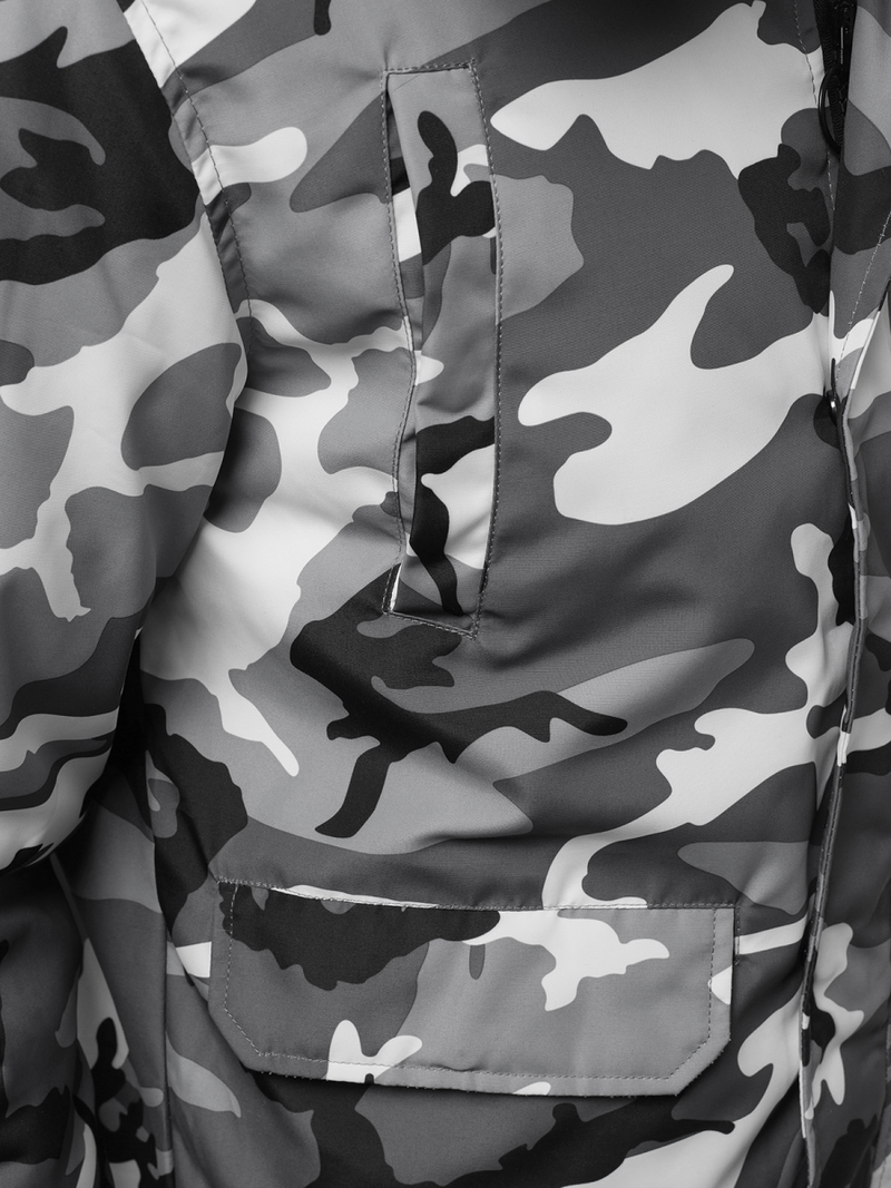 Férfi téli kabát terepmintás-szürke OZONEE JS/2019005