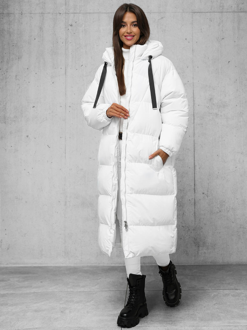 Női téli kabát fehér OZONEE JS/5M3163/281Z