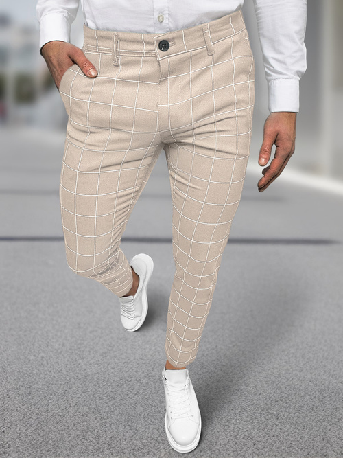Férfi chino nadrág bézs OZONEE DJ/5505