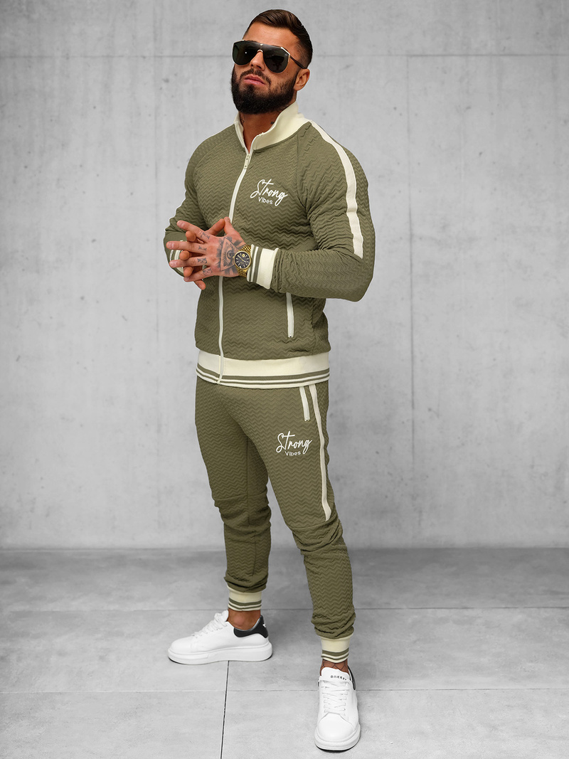 Férfi melegítő együttes khaki OZONEE O/FF5030AB