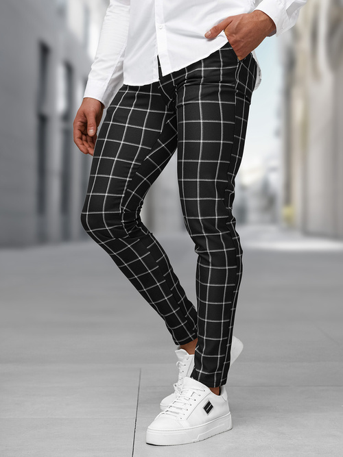 Férfi chino nadrág fekete OZONEE DJ/5522Z