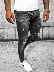 Férfi Farmer Nadrág fekete OZONEE O/MB463