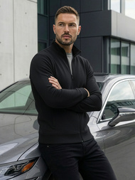 Férfi Pulóver Fekete OZONEE JS/2002Z