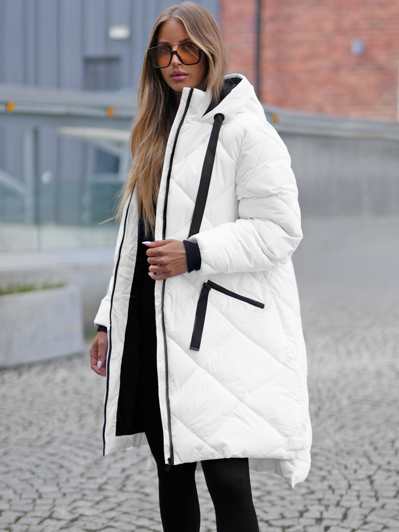 Női téli kabát fehér OZONEE JS/5M3168/281Z