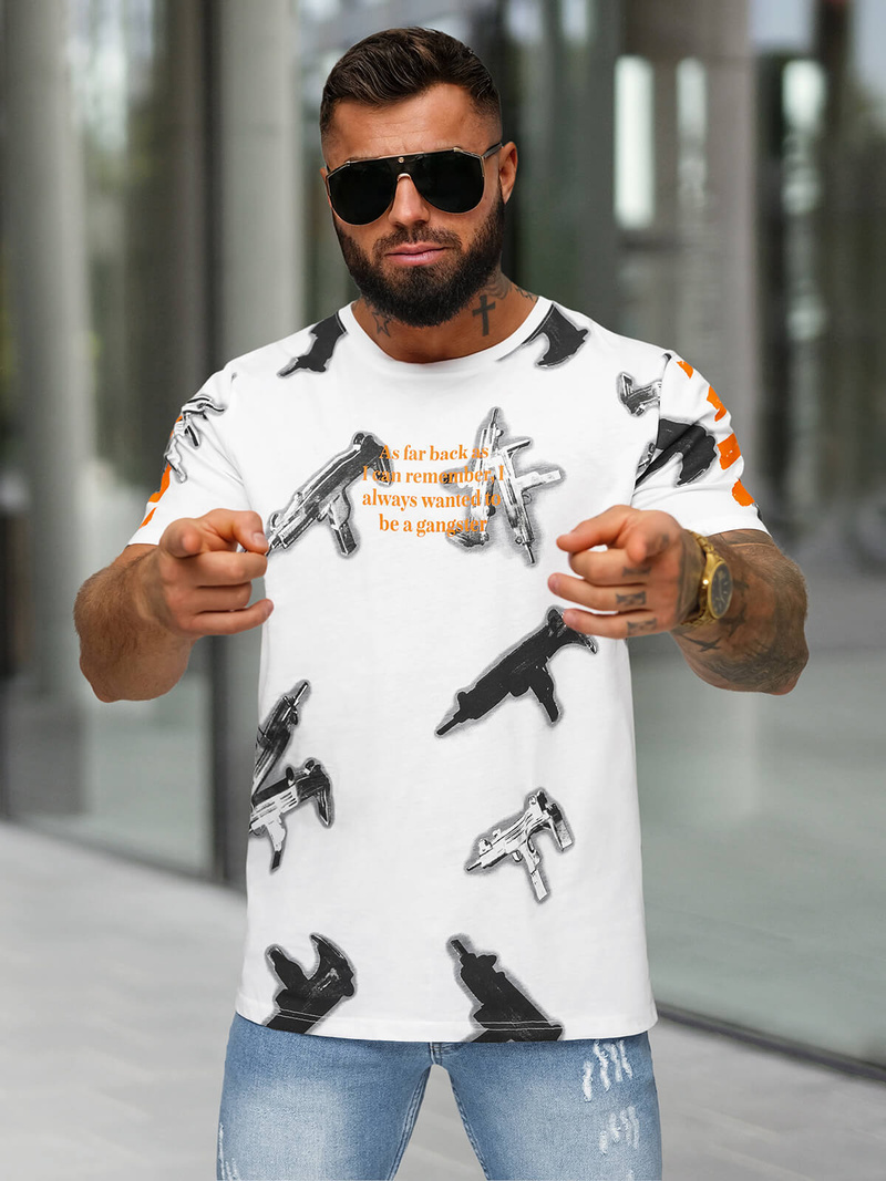 Férfi Póló Fehér OZONEE O/MPO3471