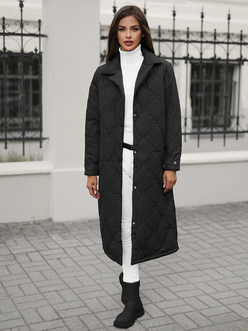 Női téli kabát fekete OZONEE JS/5M3177/392Z