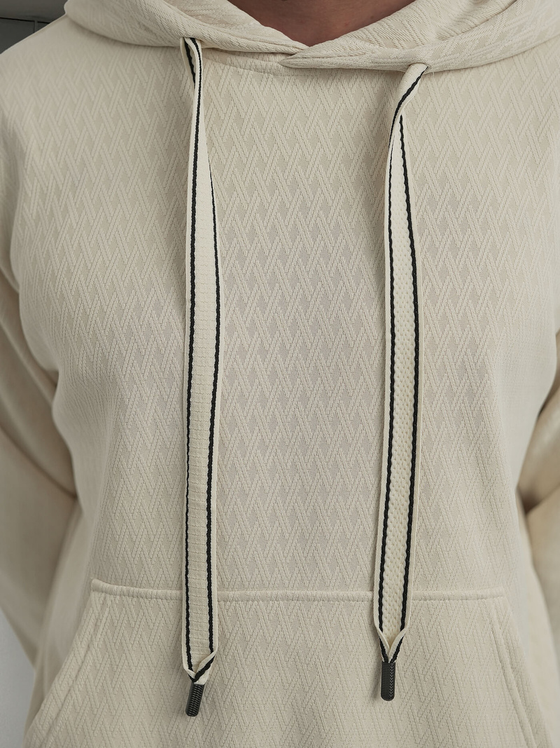 Férfi kapucnis felső ecru OZONEE O/G3065