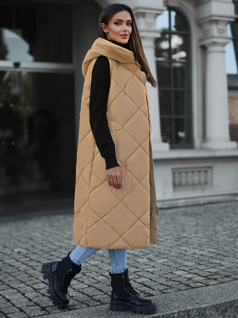 Női Hosszú Mellény Camel OZONEE JS/5M3165/84Z