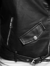 Női Bőrdzseki Fekete OZONEE JS/11Z8061