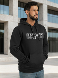 Férfi kapucnis felső fekete OZONEE JS/8B1759/3