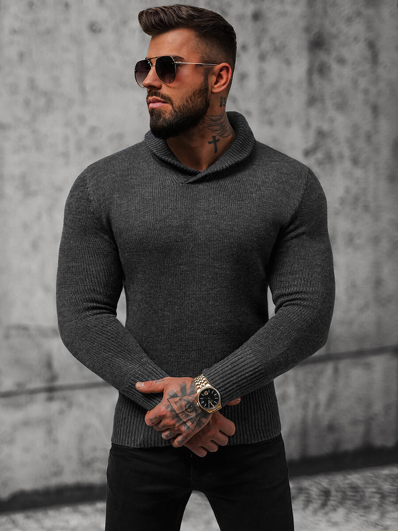 Férfi Pulóver Grafit OZONEE NB/MM6018/3Z