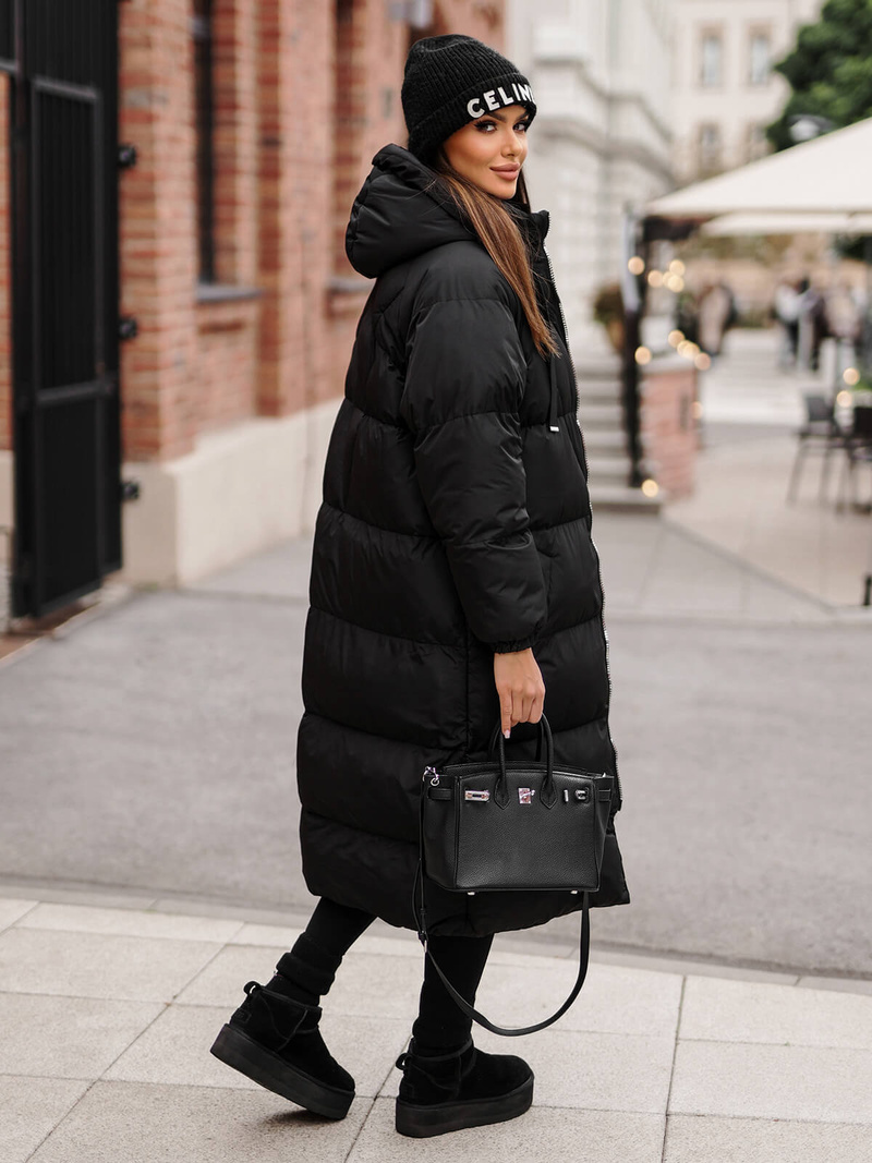 Női téli kabát fekete OZONEE JS/5M3163/392Z