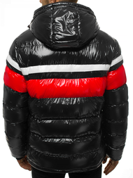 Férfi steppelt téli kabát fekete OZONEE N/6463