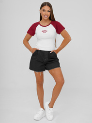 Női polo fehér-piros OZONEE JS/R61627