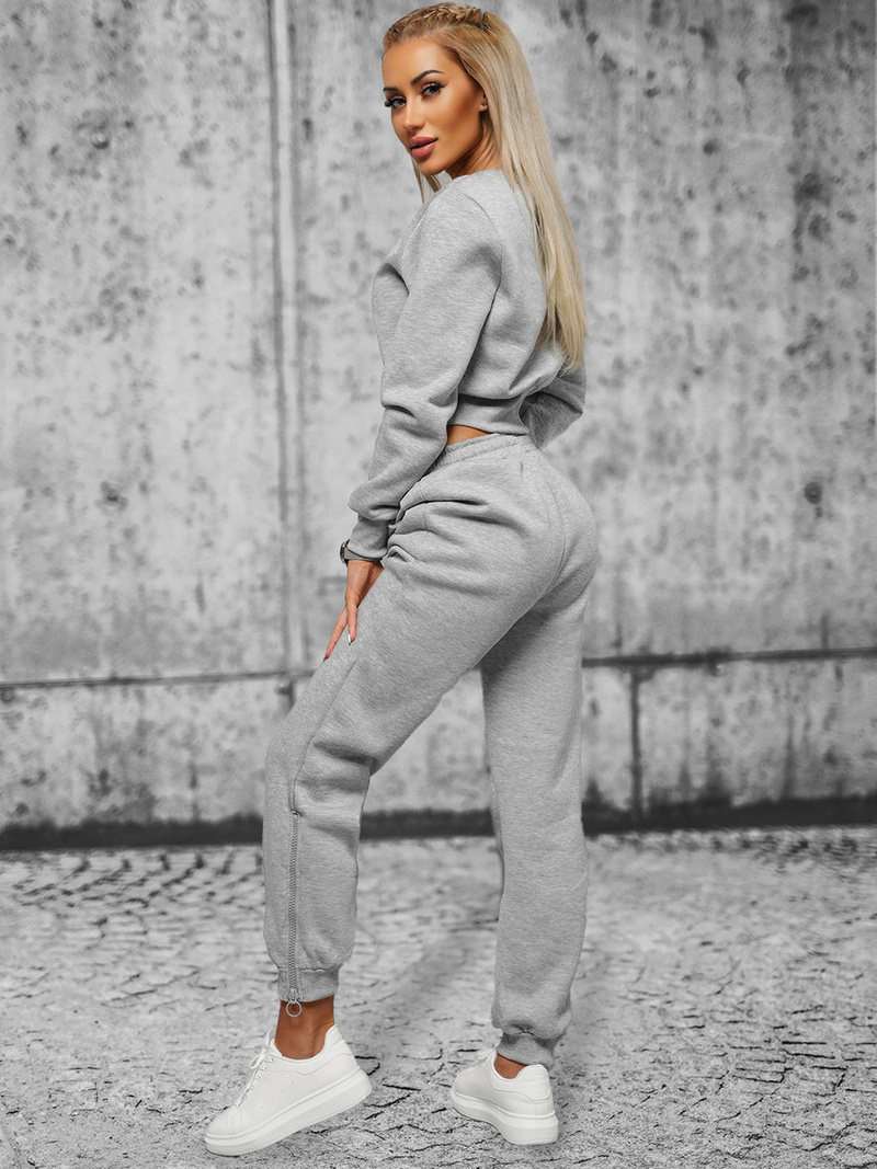 Kétrészes női tréning szett szürke OZONEE JS/8C78/2