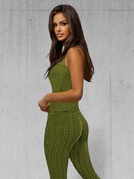 Kétrészes női tréning szett khaki OZONEE JS/YW88037/7Z