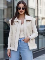 Női mellény bézs OZONEE JS/61M8503/280Z