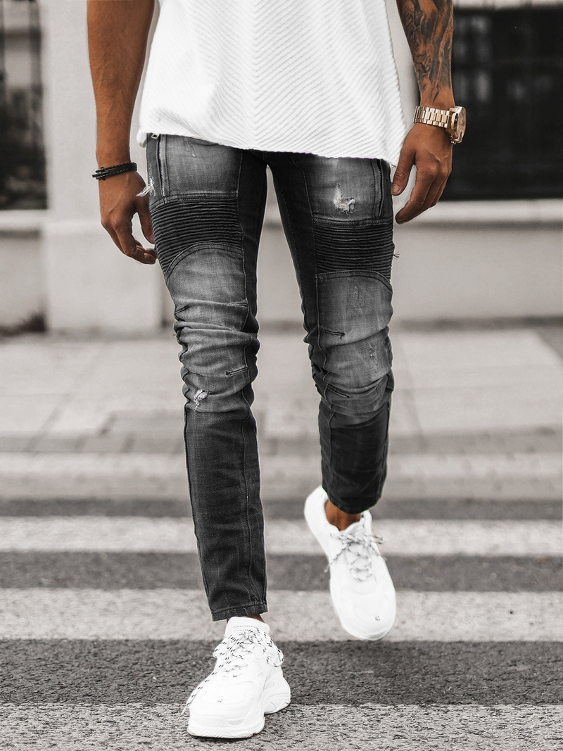 Férfi farmer nadrág fekete OZONEE NB/MP0046NZ