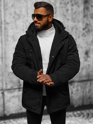 Férfi Steppelt Kabát Fekete OZONEE JS/5M718/392