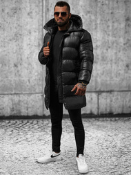 Férfi téli kabát fekete OZONEE O/M800Z