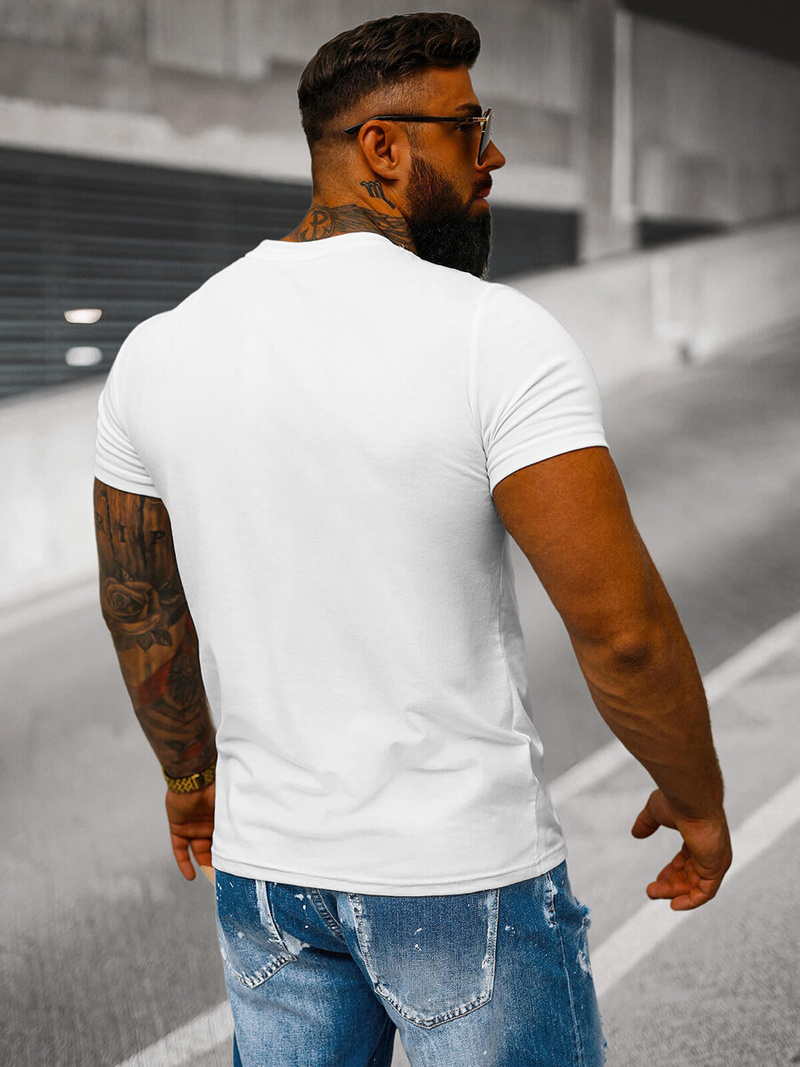 Férfi Póló Fehér OZONEE JS/712005Z