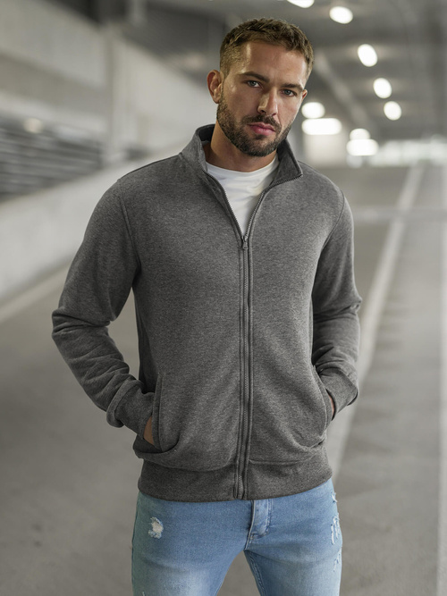 Férfi Pulóver Sötét-Szürke OZONEE JS/2002Z