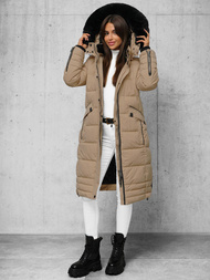 Női téli kabát sötét-bézs OZONEE O/W377