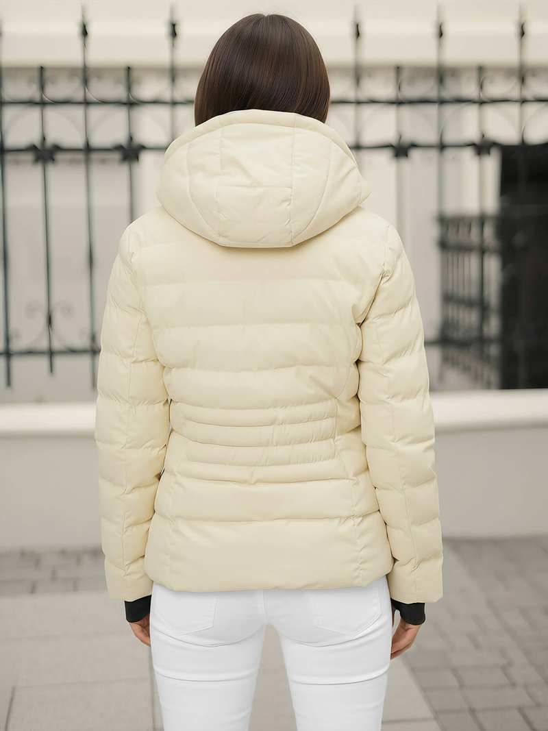 Női téli kabát ecru OZONEE JS/M769/281Z