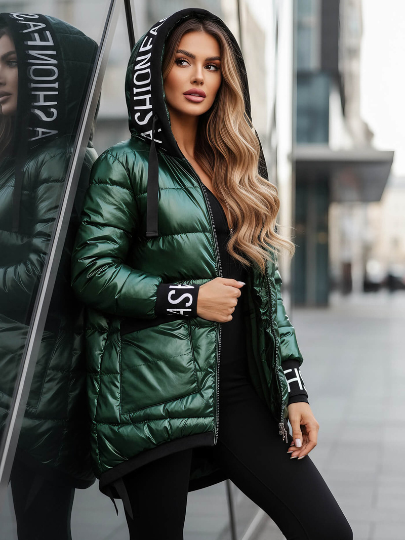 Női téli kabát zöld OZONEE JS/5M3188/238Z