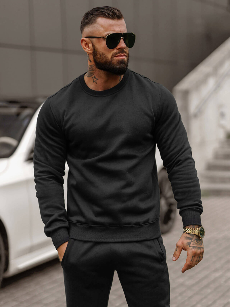 Férfi melegítő együttes Fekete OZONEE JS/68C10380/3Z