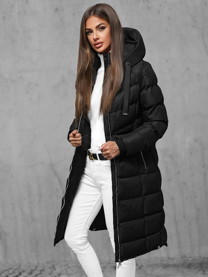 Női téli kabát fekete OZONEE JS/M736/392