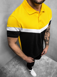 Férfi galléros póló Sárga-Fekete OZONEE O/1501Z