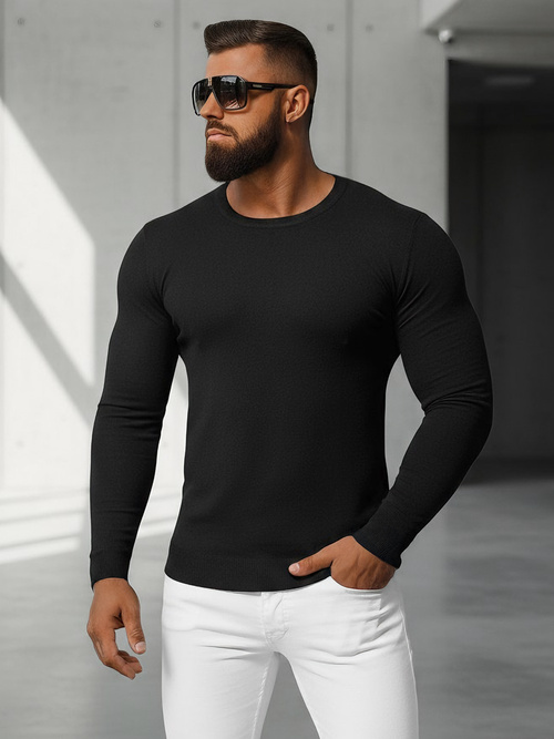 Férfi Pulóver Fekete OZONEE NB/MMB602/4Z