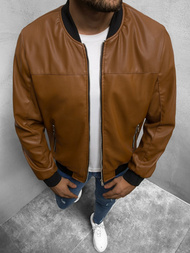 Férfi bomber bőrdzseki camel OZONEE N/6705/6