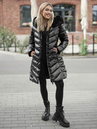 Női téli kabát fekete OZONEE JS/16M9100/392Z