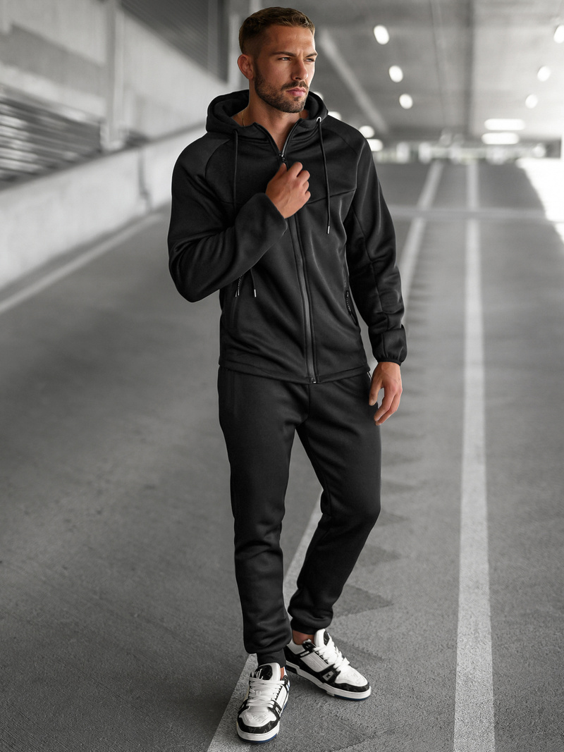 Férfi melegítő együttes fekete OZONEE JS/8C1967/3