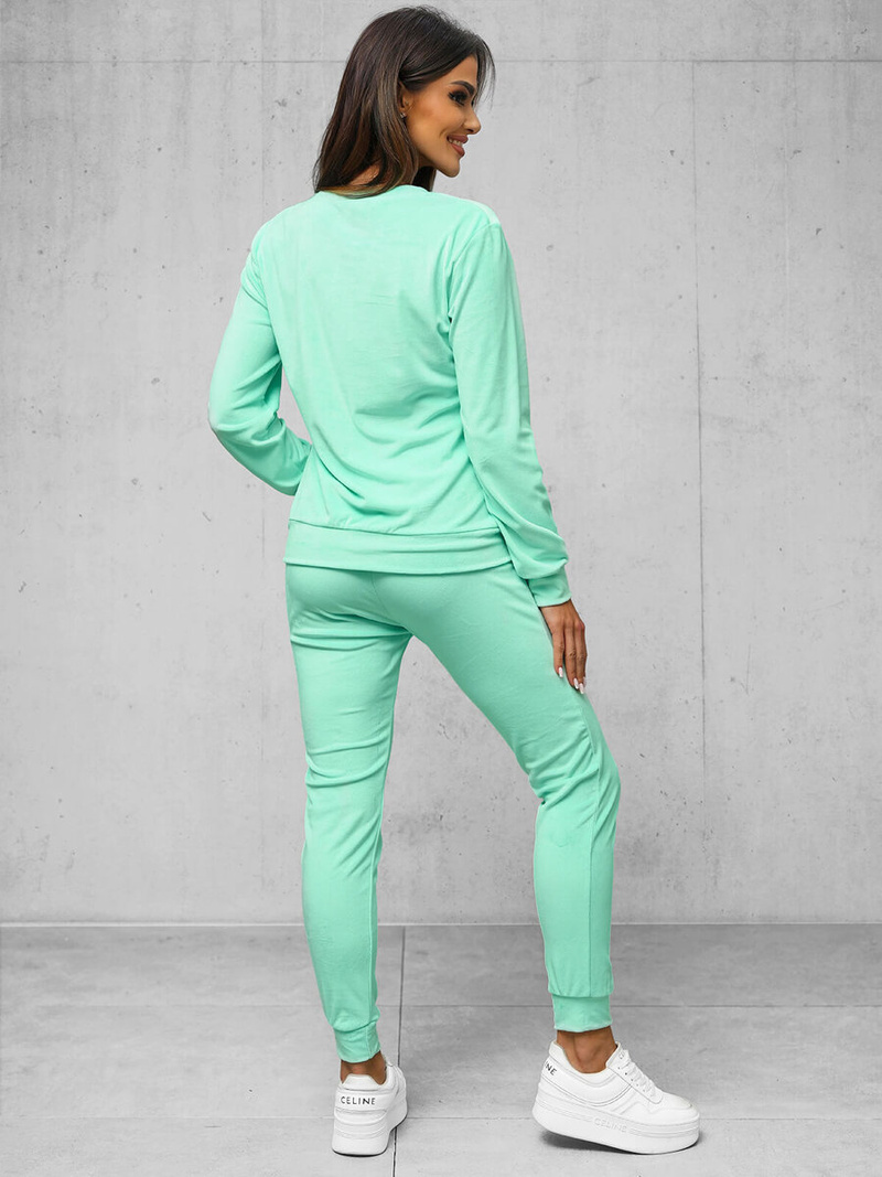 Női Melegítő Szett Velúr Sötét Mentol OZONEE O/8C1173/139Z