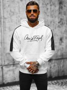 Férfi kapucnis felső fehér OZONEE JS/3B572