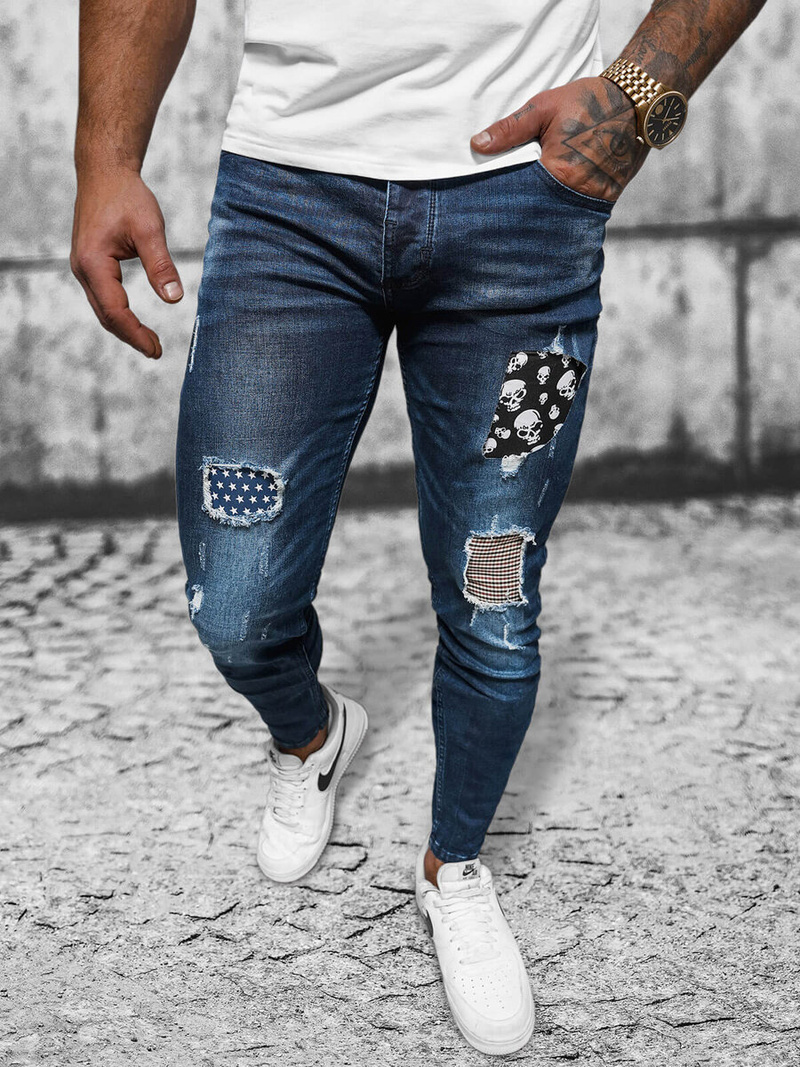 Férfi farmer nadrág sötét-kék OZONEE NB/MP0015BS